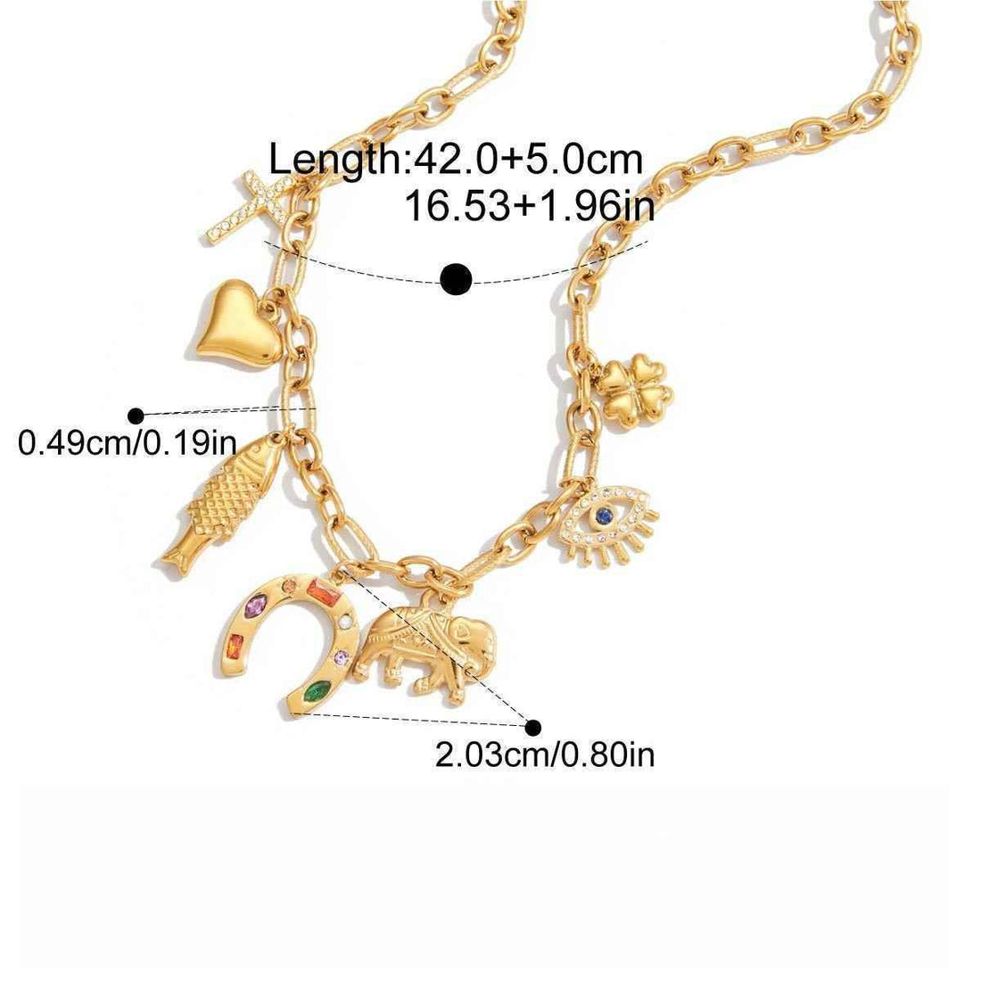 18K gold plated titanium steel DIY pendant necklace, a luxurious and sophisticated clavicle chain.