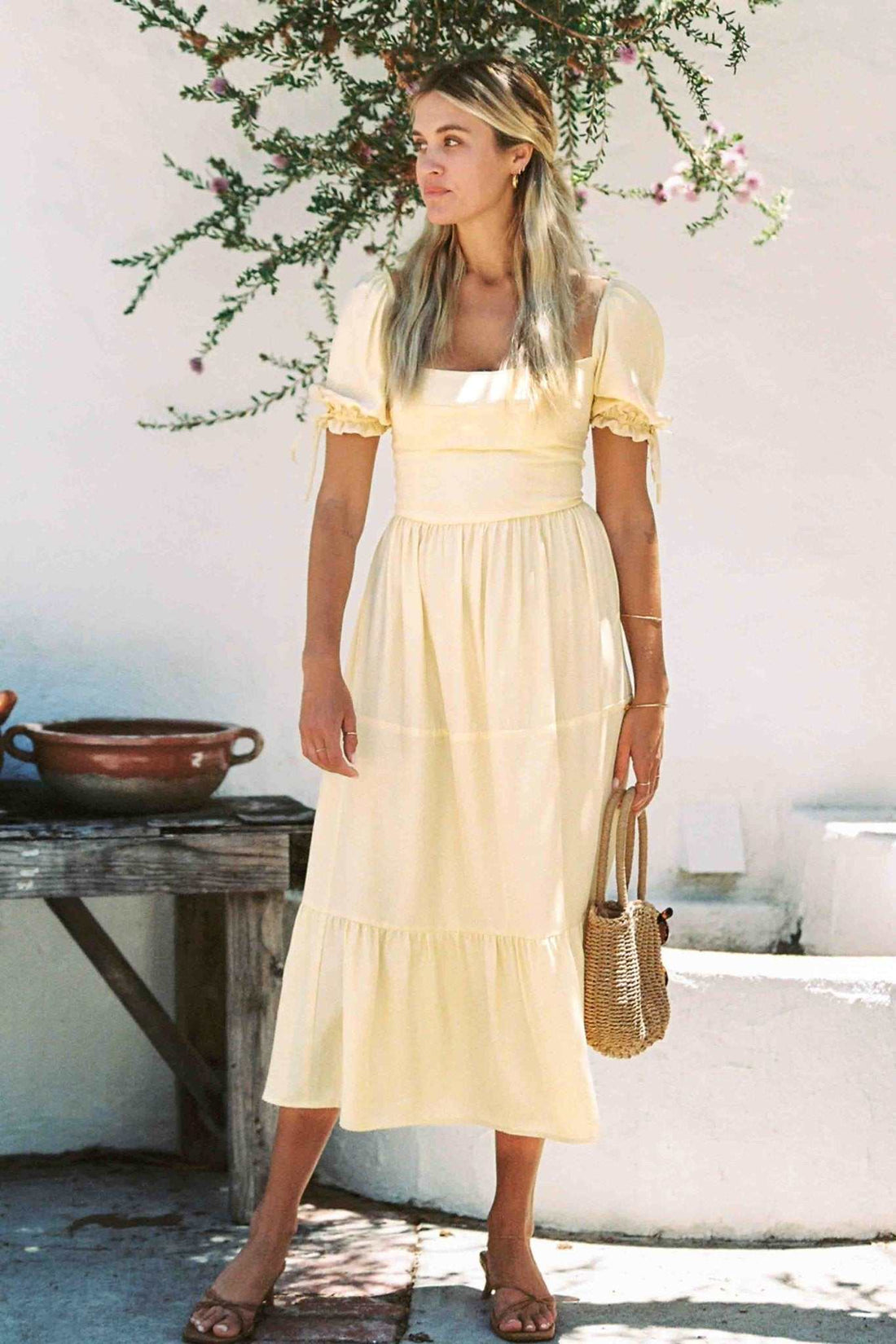 Canyon Dress | Soft Yellow | Silk dress MERRITT CHARLES