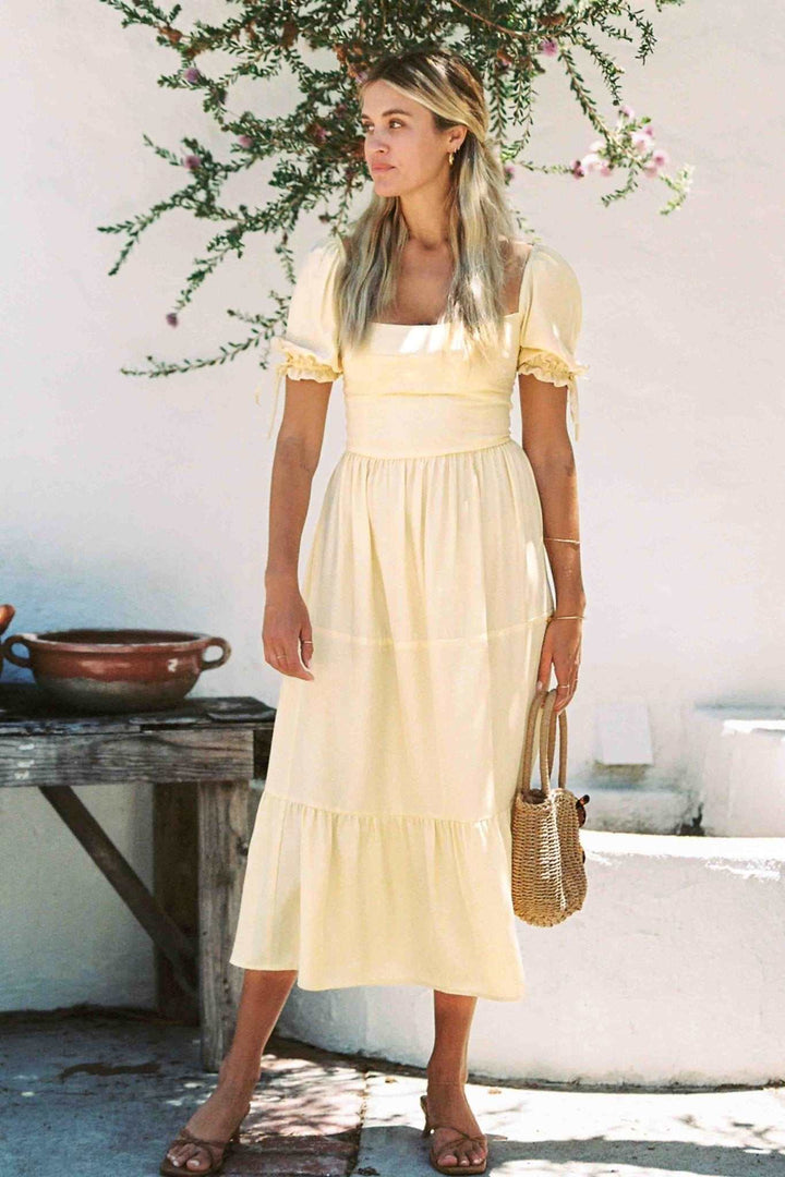 Canyon Dress | Soft Yellow | Silk dress MERRITT CHARLES