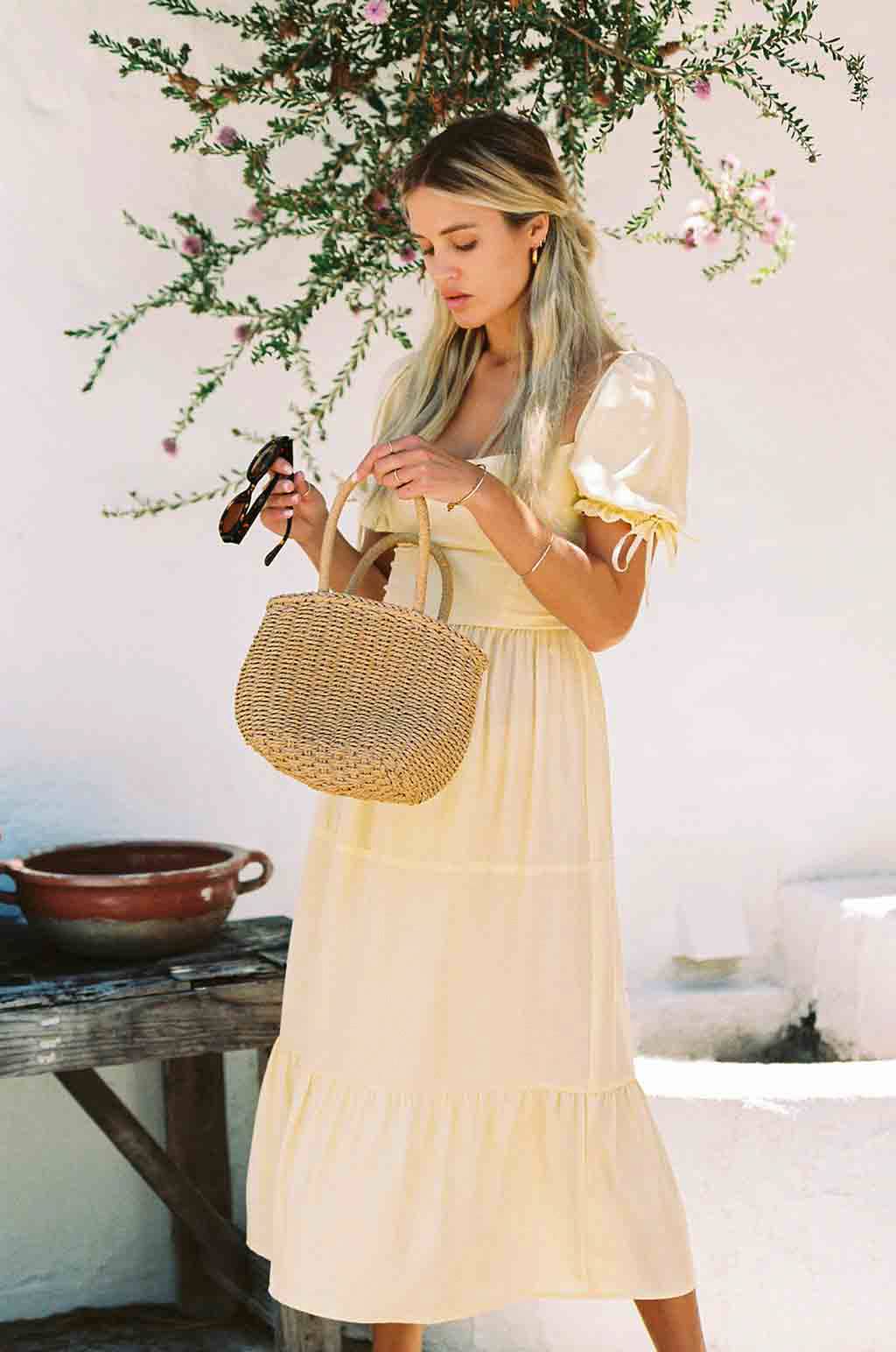 Canyon Dress | Soft Yellow | Silk dress MERRITT CHARLES