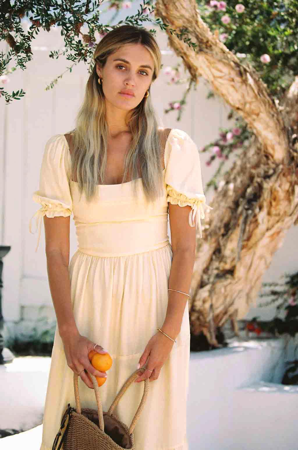 Canyon Dress | Soft Yellow | Silk dress MERRITT CHARLES
