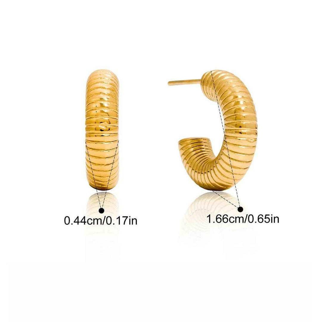 18K gold-plated, lightweight, and luxurious titanium steel stud earrings.