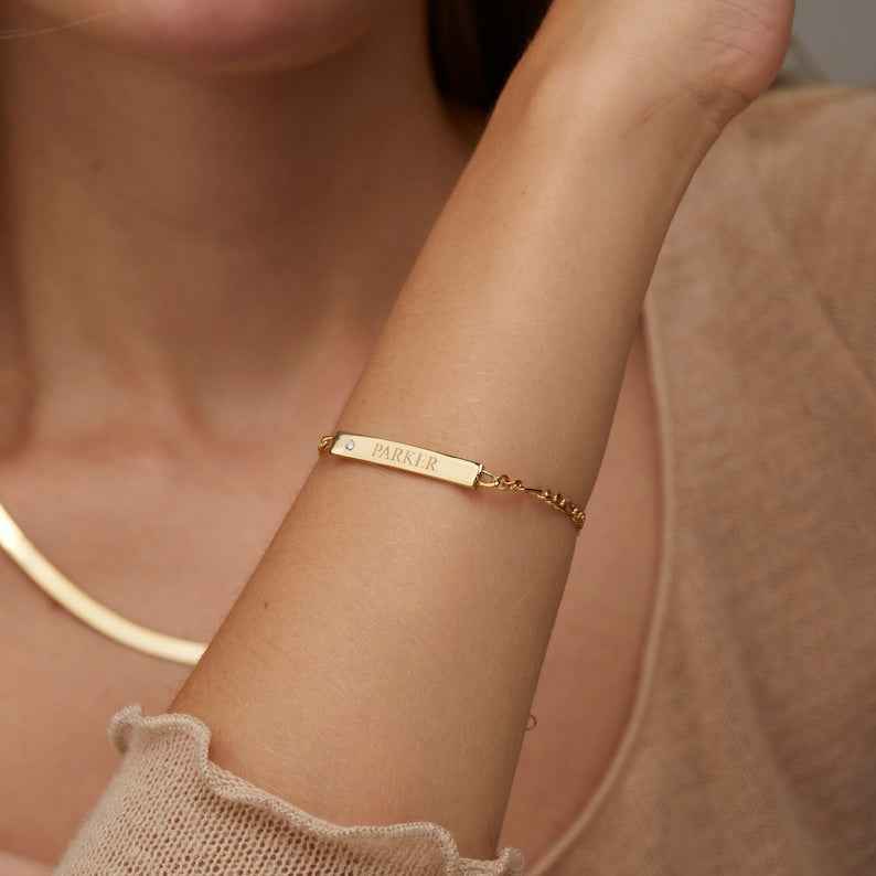 Customized Nameplate Bar Name Bracelet