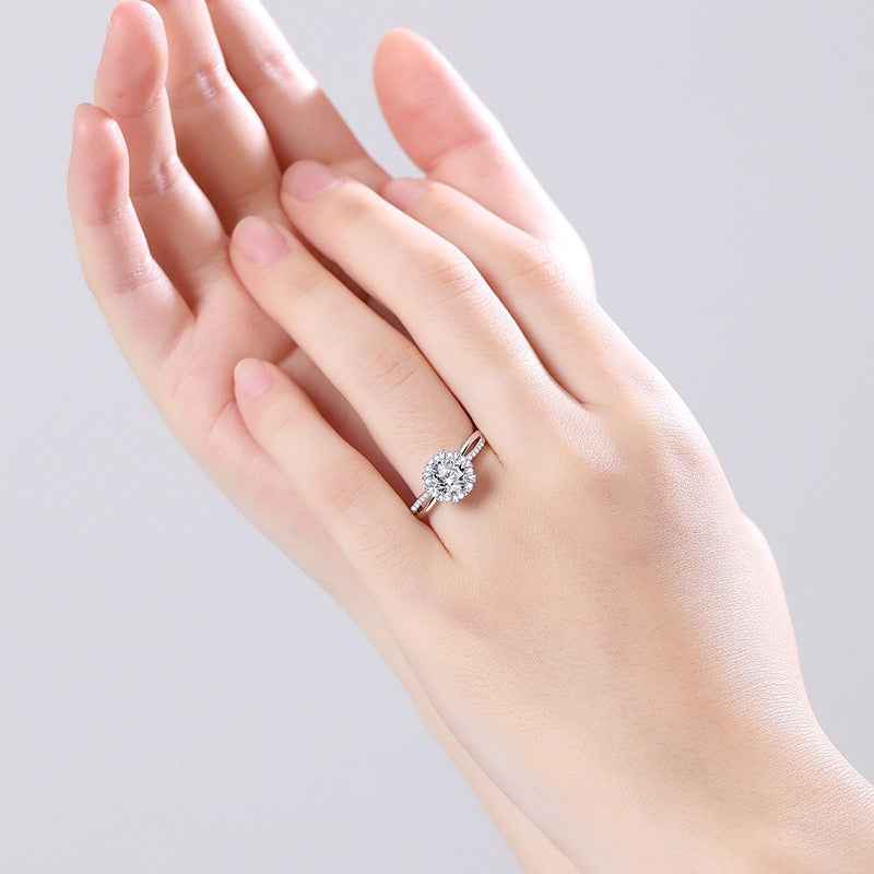 S925 Sterling Silver Snowflake Ring