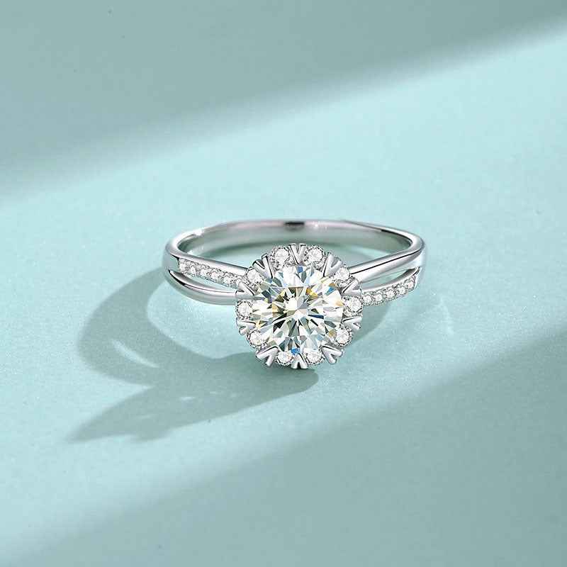S925 Sterling Silver Snowflake Ring