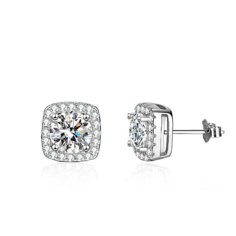 925 sterling silver moissanite earrings