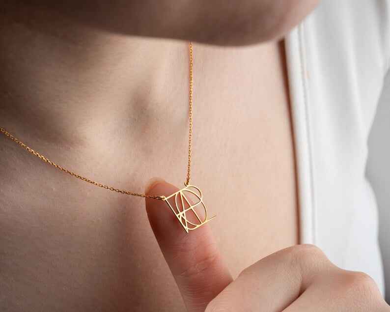 Customized Intertwined Initial Name Necklace