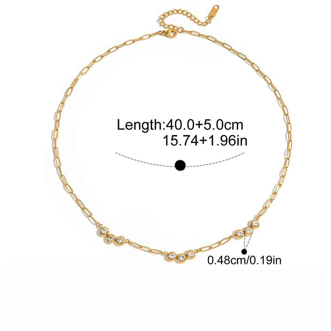 18K gold zircon four-leaf clover necklace