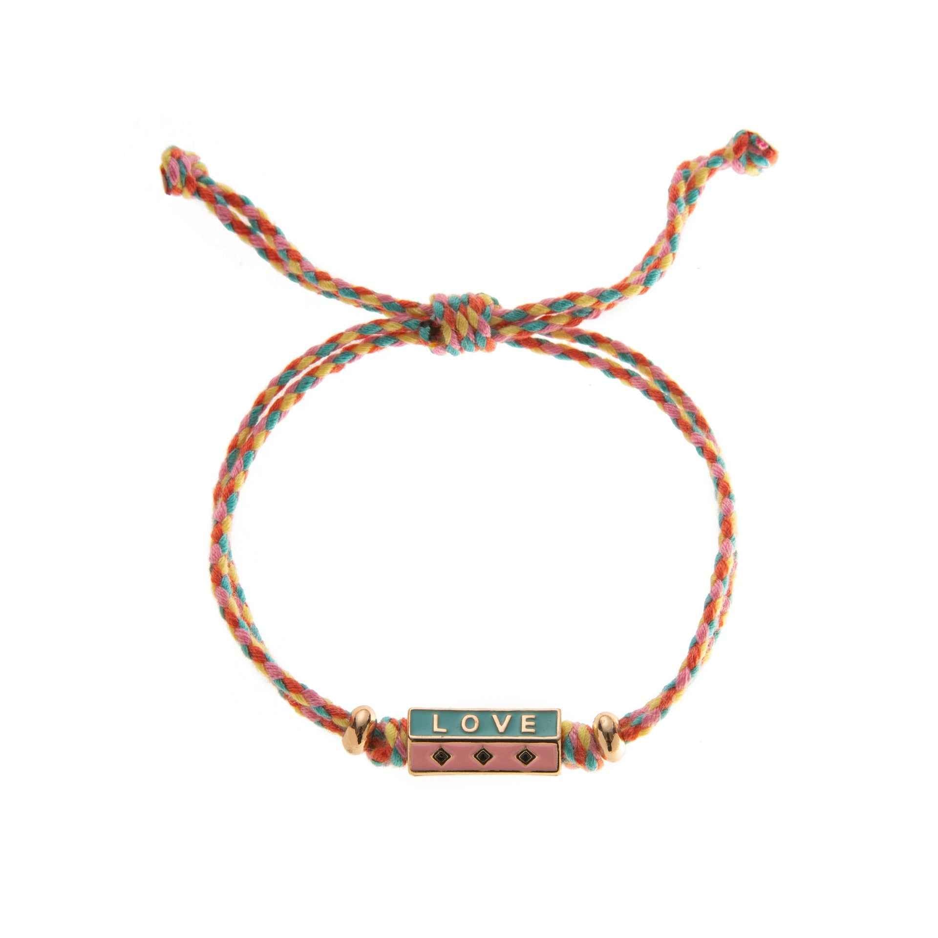 Bohemian style colorful love pendant necklace bracelet