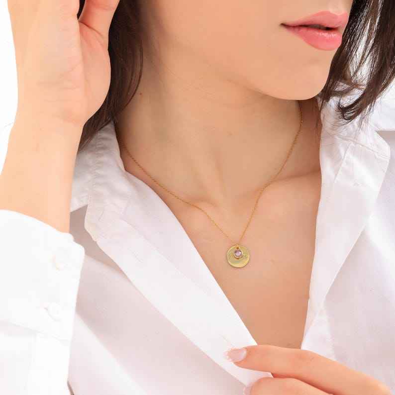 Double Layer Personalized Birthstone Necklace