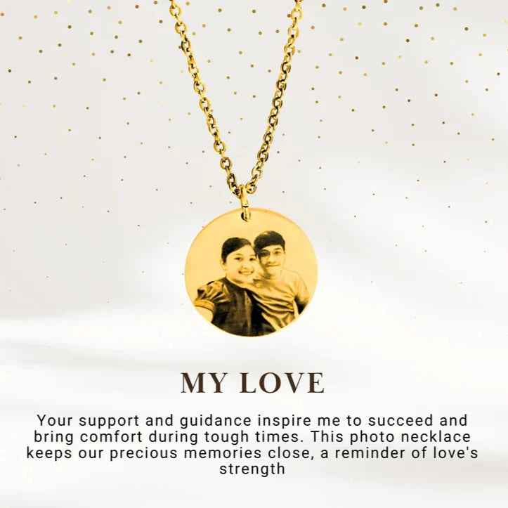 Customized Round Photo Engraving Necklace