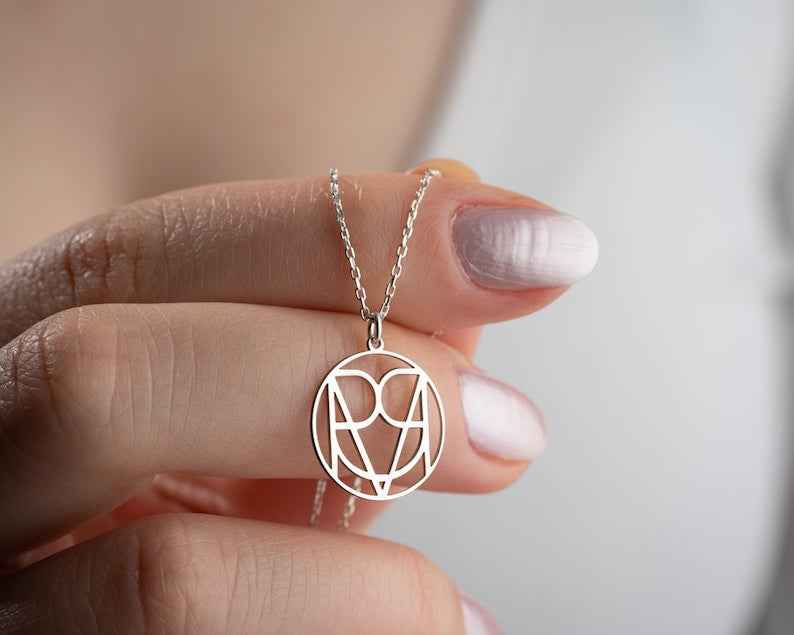 Customized Intertwined Initial Name Necklace