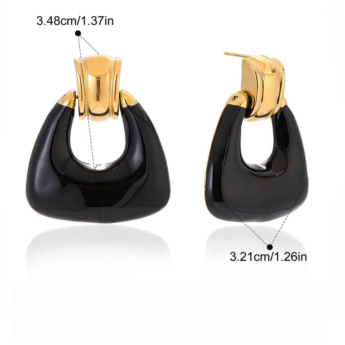 18K gold lightweight luxury enamel stud earrings