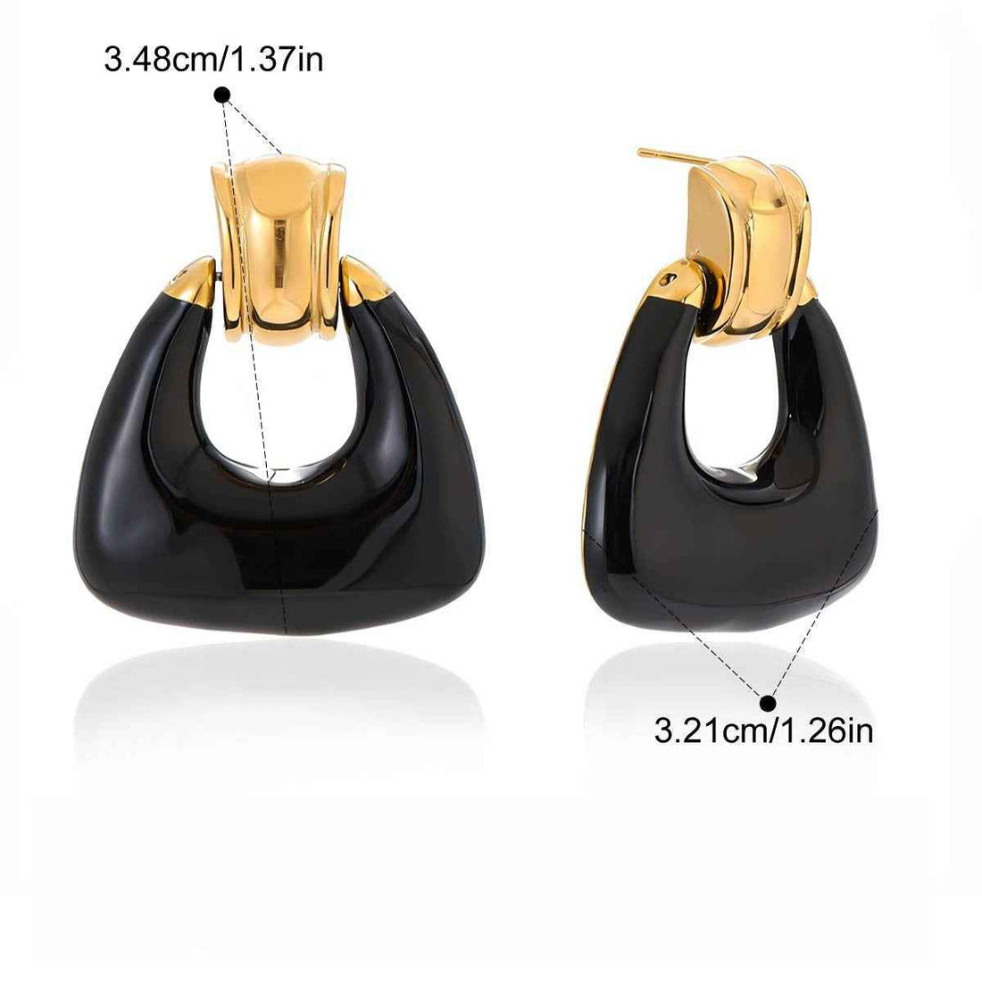 18K gold lightweight luxury enamel stud earrings