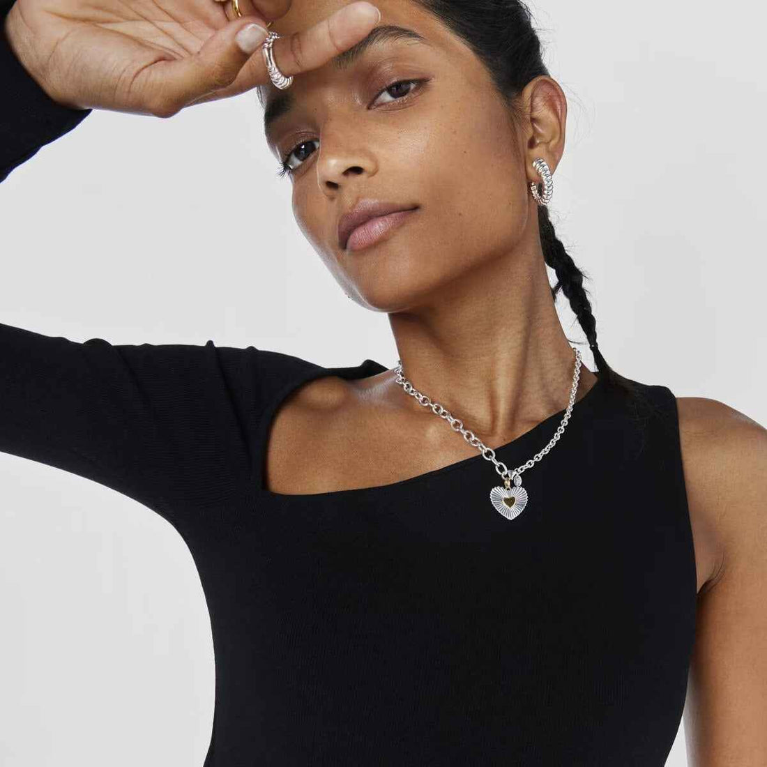 Heart with texture design exquisite fashion necklace