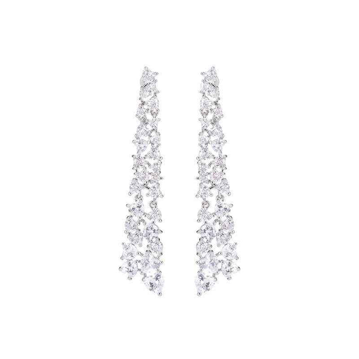 Long tassel earrings with full diamond embellishments