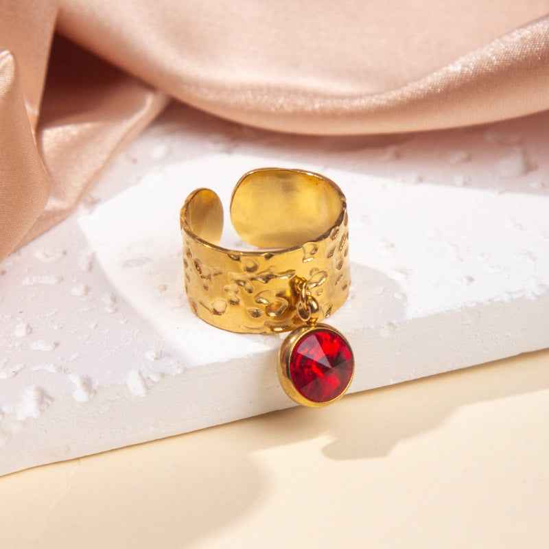 18K gold-plated titanium steel pendant ring