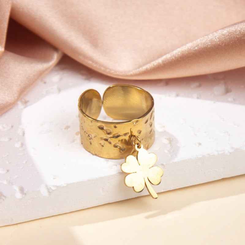 18K gold-plated titanium steel pendant ring