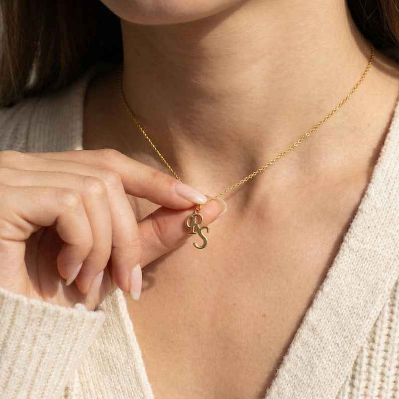 Customized Double Initial Name Necklace