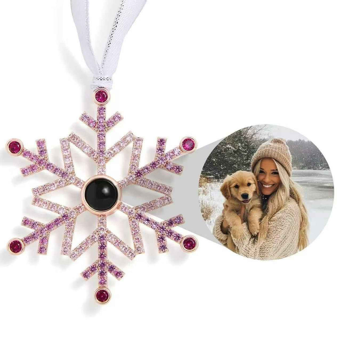 Personalized Snowflake Projection Pendant