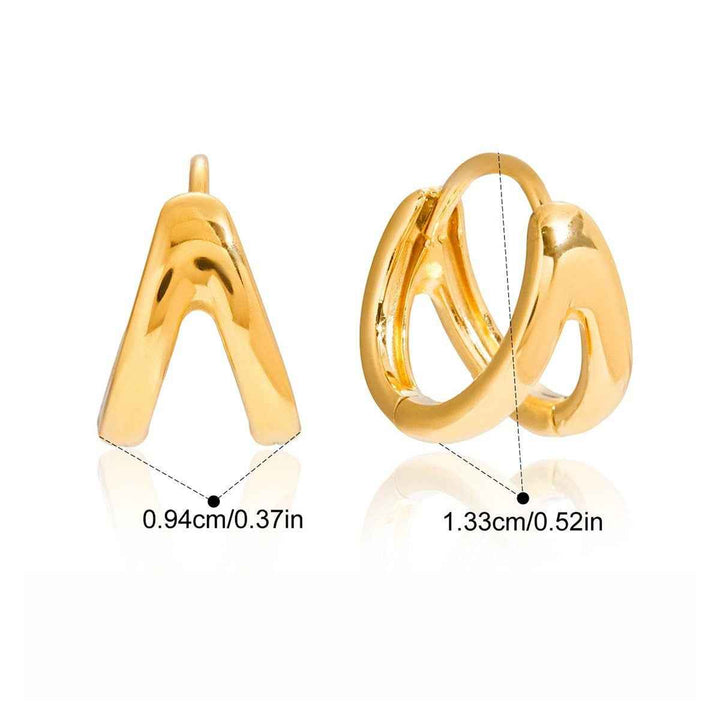 18K gold lightweight luxury and high-end hoop earrings/ear clips
