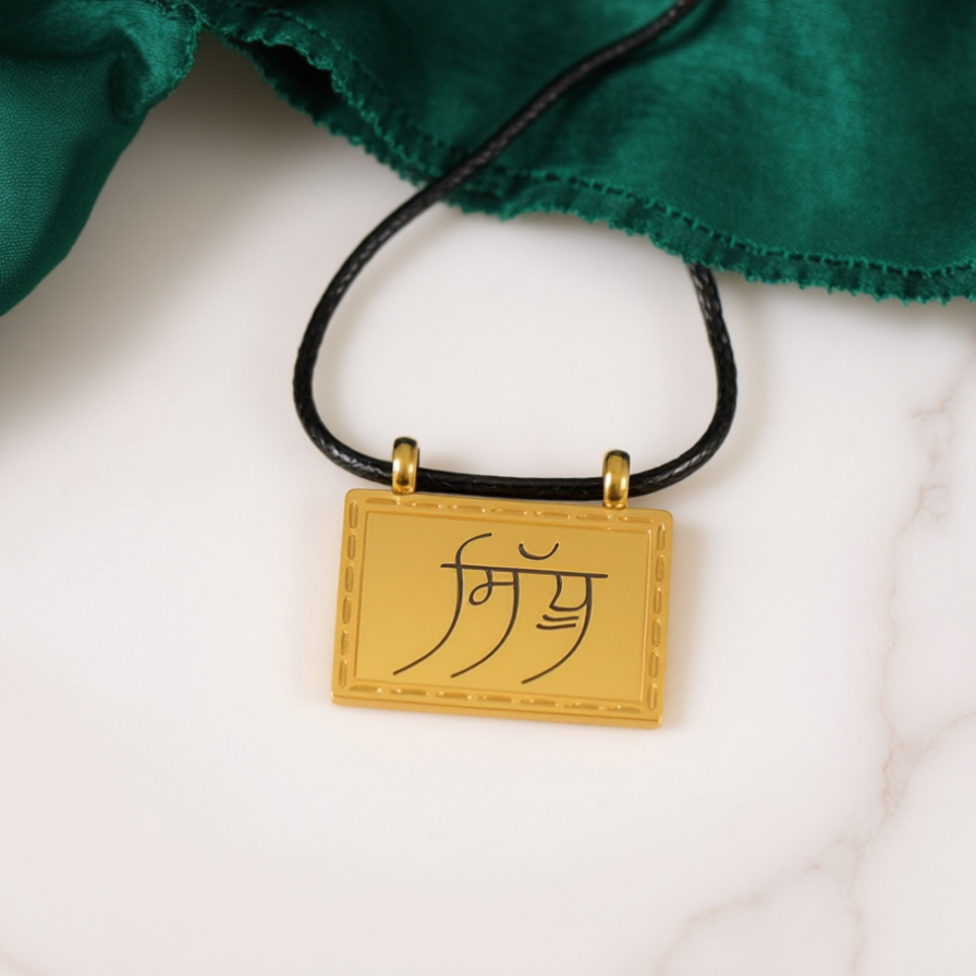 Customized Punjabi Symbol Name Necklace
