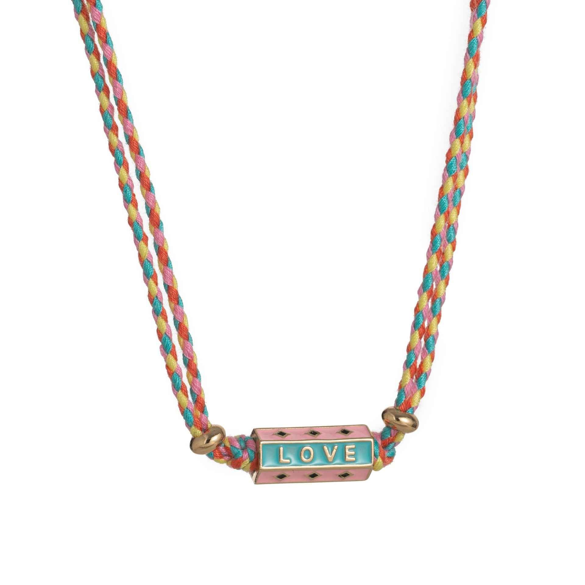 Bohemian style colorful love pendant necklace bracelet