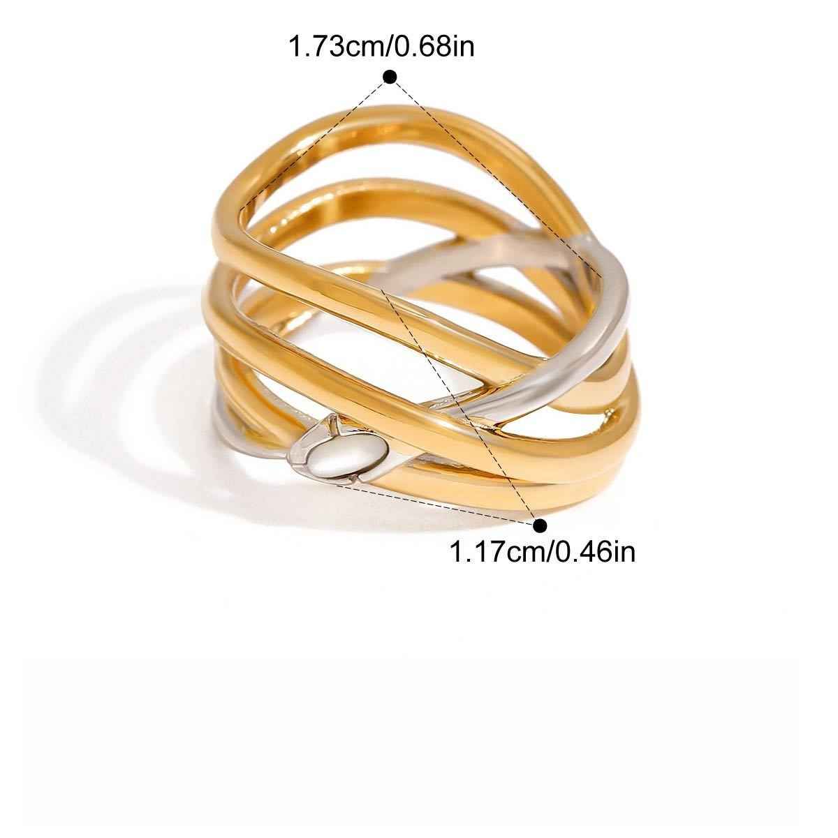 18K Gold Snake Ring in Titanium Steel