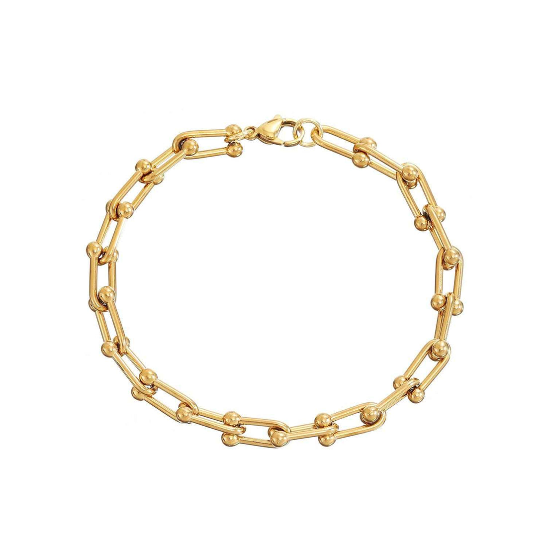 18k gold U-shaped horseshoe clasp bracelet necklace