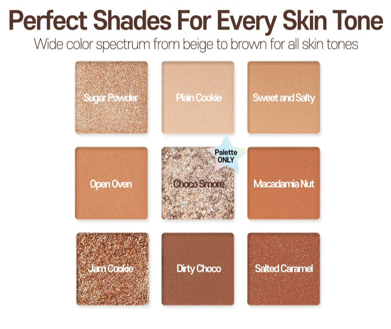 ETUDE Play Color Eyes 9-Color 7.2g #Cookie Chips - Atelievuè