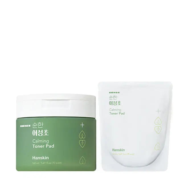 Hanskin Soonhan Houttuynia Calming Toner Pad 160ml(70ea)+160ml(70ea/Refill) - Atelievuè