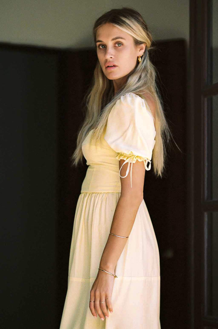 Canyon Dress | Soft Yellow | Silk dress MERRITT CHARLES